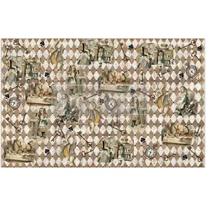 Decoupage Decor Tissue Paper - Mad Hatter's Muse - 1 sheet, 19.5"x30"