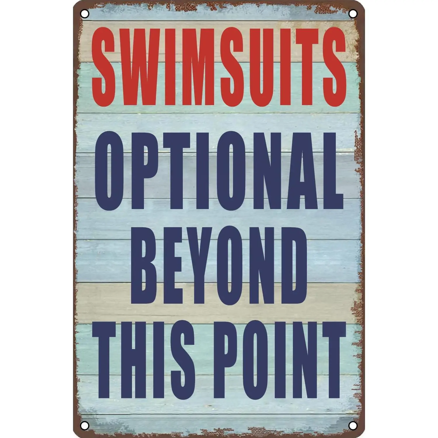 Pool Sign Swimsuits Optional Beyond This Point Metal Tin Sign Pool Rules Sign for Outdoor Funny Decor Vintage Wall Decor for Home Bathroom Garden Man Cave Bars Sign 12 X 8 INCH