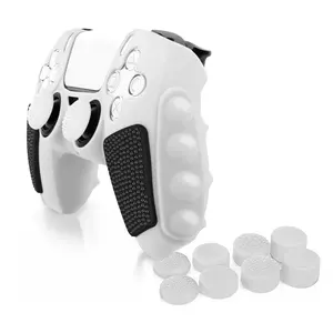 Game Controller Non-slip Protective Case with 8 Thumb Grip Cap, Silicone Soft Shell Game Controller Protective Cover, Console Accessories for PS5 Tech Accessories