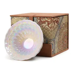 Handmade Jian Zhan Ceramic Teacup | Holographic White Shell Pattern Tea Lover Gift