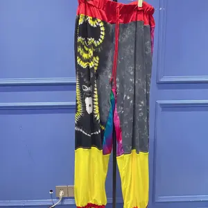 #35 LunaSparkle handmade designer Color-block casual wide-leg pants