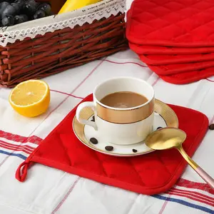 Kitchen Set of 2 Pot Holders, Kitchen Hot Pads for Countertops and Oven Trays Loose Pack, Kitchen Heat Resistant Pad Set,can hang kitchen heat insulation pad, terry cloth, kitchen heat - resistant high temperature baking cooking pad, Coasters, Kitchenware