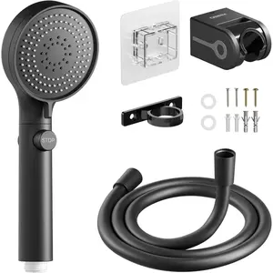 RV Shower  with Hose, High  Shower  with Handheld  Off , Travel Trailer, Motorhome and Boat and Camper  Have RV Accessories Replacement Part, Matte Black