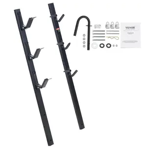 Summervibes VEVOR Trimmer Rack, 3 Place Weeder Trimmer Rack, Locking Trim Holder Landscape Trailer Rack Carrier Mount on Open Pickup/Trailer Enclosed Trailers, Pair