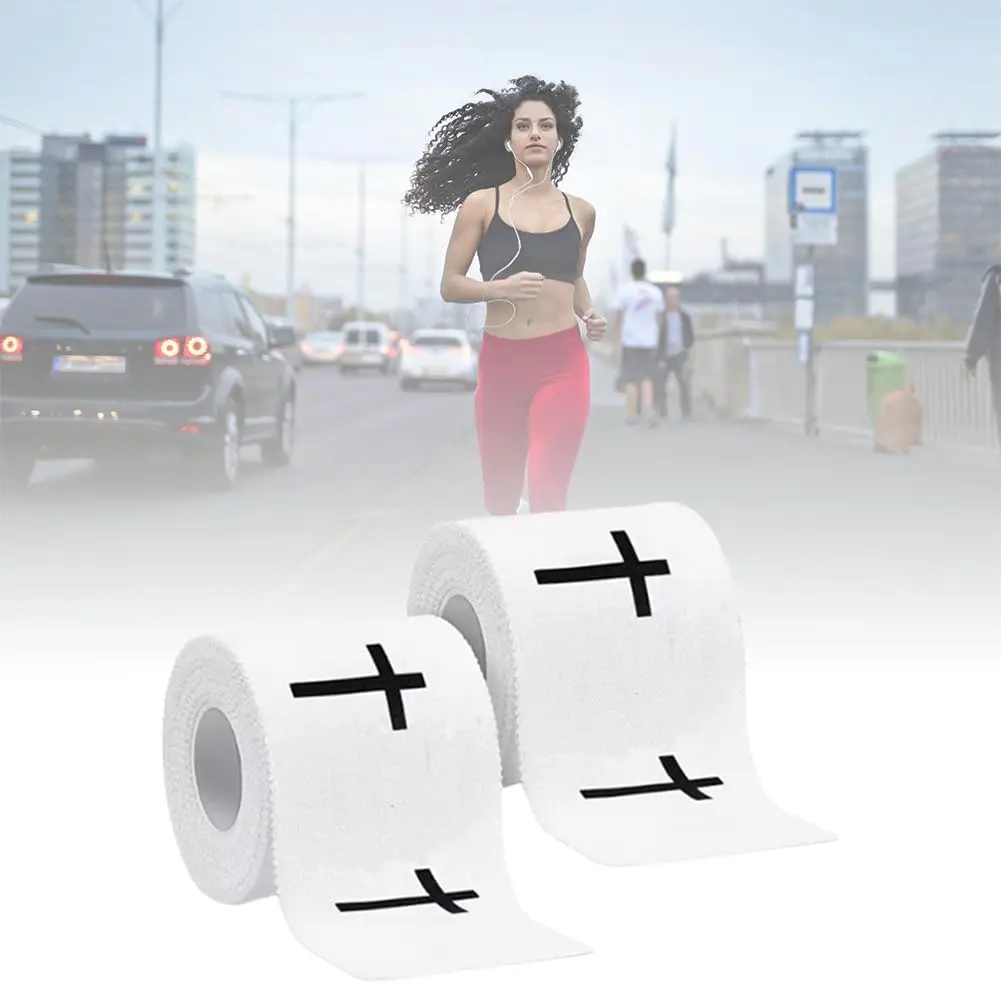 Christian Cross Pattern Cotton Athletic Tape, 2×23ft Jesus Print Sports Binding Wrap, Breathable Flexible Wrist Support Tape, Portable Fitness Accessory for Gym Workout, Football Sports & Christian Religious Gift