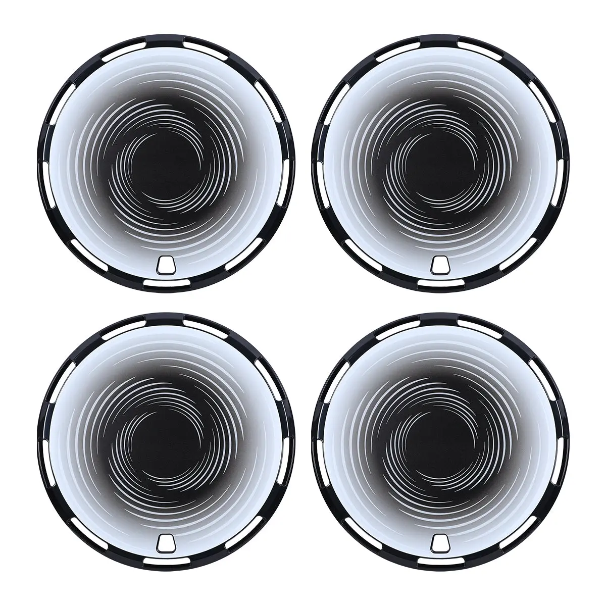 Wolfstorm Aerodisc Full Coverage Wheel Covers, 4-Pack Easy-Install Multi-Size Turbo Spoke Universal Hubcaps for Automotive Wheel Protection