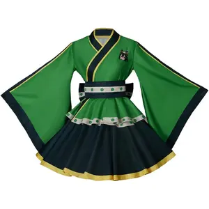 Anime Hero Dress Outfit Midoriya Izuku Costume Froppy Costume for Women Light Green
