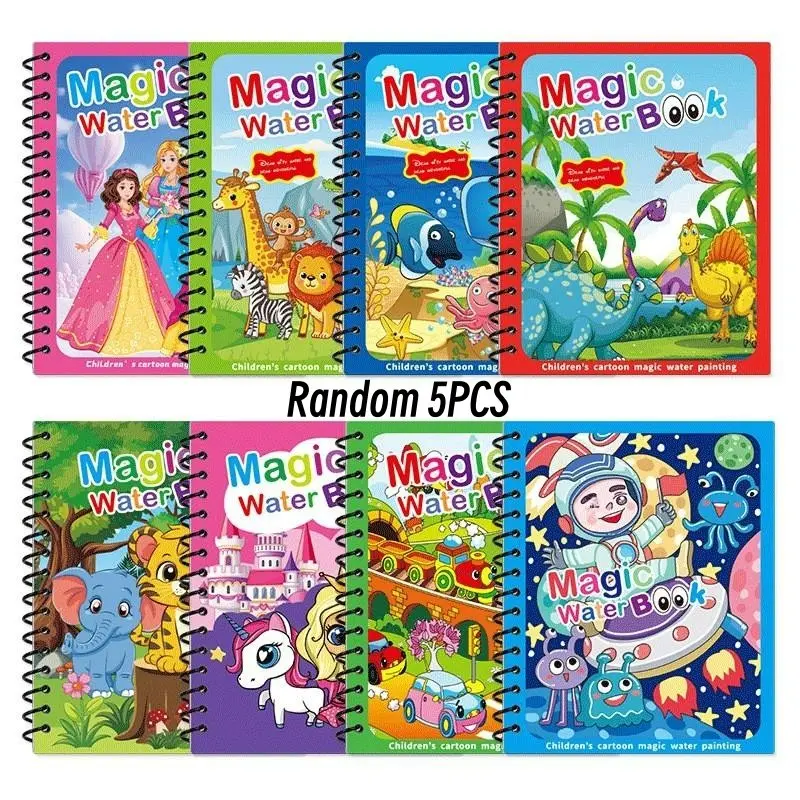 Reusable Watercolor Coloring Book, Portable Travel Educational Art Activity, Classroom Activities, Underwater Creatures Patterns, Perfect Back-To-School and Halloween Gift