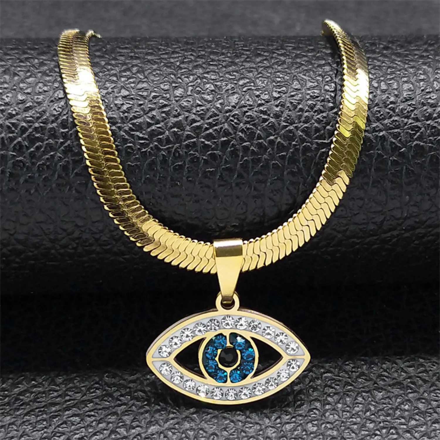 Turkish Evil Blue Eye Necklace Stainless Steel Turkish Eye Necklace Greek Jewelry,summerwins