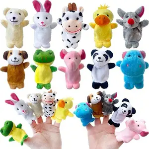 Cute Animal Finger Puppets Set, Soft Plush Toys, Cuddly Stuffed Animal, Party Favors, Holiday Photo Props, Random Styles, 2/5/10 Pieces