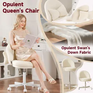 【Luxurious Velvet】This high-end office chair is equipped with wheels and a backrest, and can also be used as a bar stool. It is an ergonomic and comfortable computer desk chair with a butterfly-shaped lumbar support, and is very suitable as a gift.