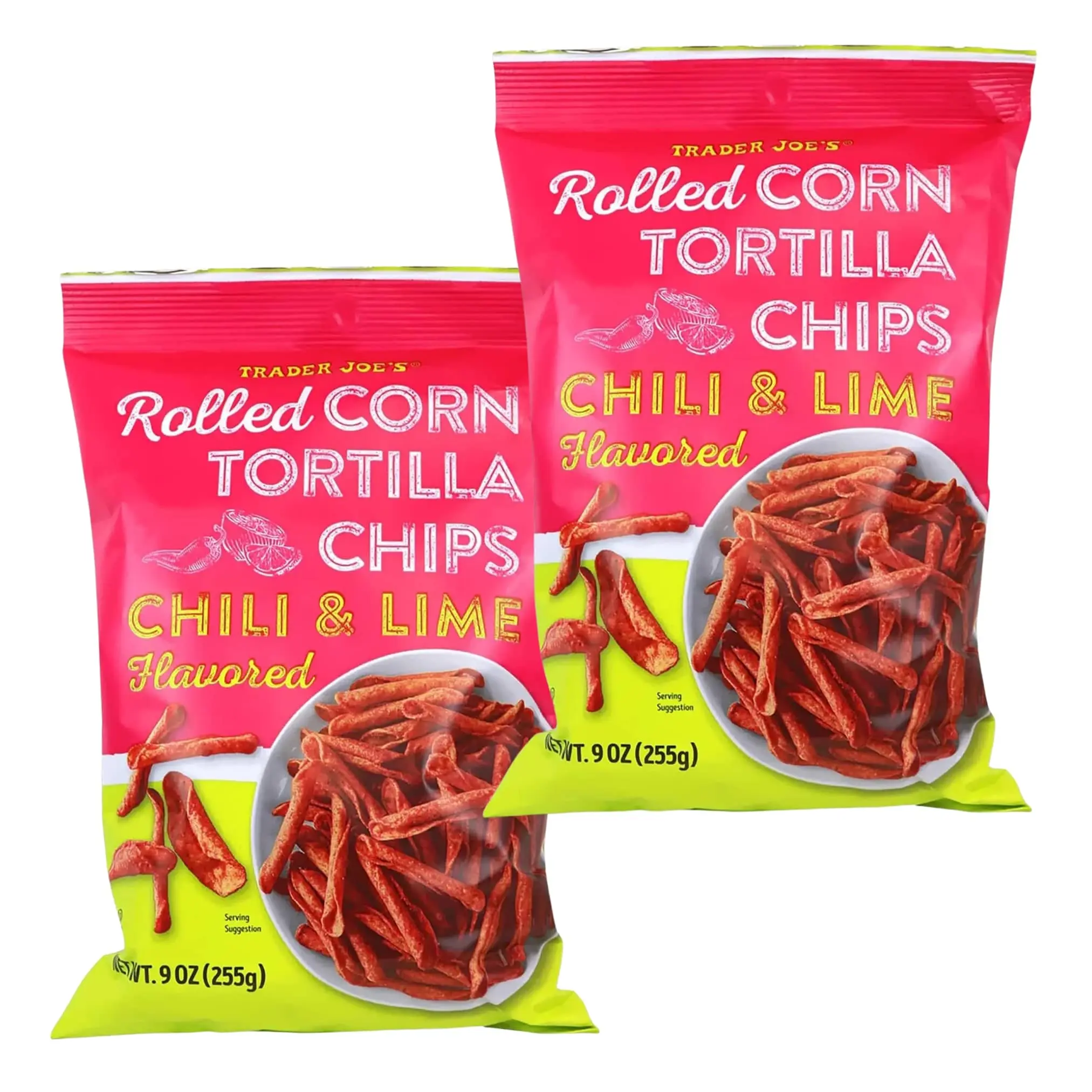 Trader Joe's Chili and Lime Flavored Rolled Corn Tortilla Chips, 9 oz., Multipack 2 ct. Trader Joe's Chili and Lime Flavored Rolled Corn Tortilla Chips, 9 oz., Multipack 2 ct.