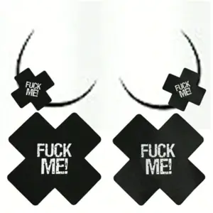 Two-Piece Cross-Shaped Adult Fun Chest Patch, Breathable & Seductive Mesh Fabric Breast Patch, Disposable Adhesive Accessory