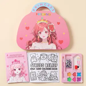 [Fast Ship] DIY Dress Sticker Colorful Painting Kit | Craft Decorative Art Set For Beginners | Creative Handcraft Scrapbooking Supplies For Girls | Educational Home Activity Toys | Birthday Gift Idea / Kids Art Project / Toddler Crafting Pack US