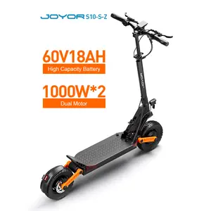 Electric Scooter - 40 MPH Top Speed, Dual 1000W Motors, 60V 18Ah Battery, Up To 46 Miles Range, 10-Inch Off-Road Tires, Front And Rear Hydraulic Brakes, Dual Suspension, Foldable Off-Road Commuter E Scooter