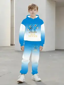 3D Printed Fashion Long Sleeve Hoodie Set, Hooded Sweatshirt Set, Trendy New Design, Casual Style, Teenage Clothing, Fall & Winter Wear