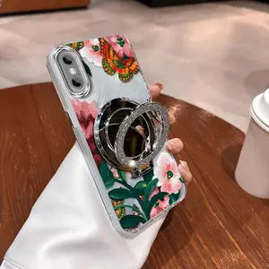 1 Piece Stylish iPhone XS MaxFlying butterflies With circular bracket Pattern Comfortable feel Case Suitable For iPhone XS MaxPhone Cases With Lightweight Ideal For Fashion