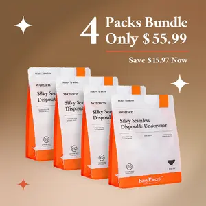 4-Pack Bundle: Silky Seamless Disposable Underwear for Women