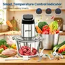 Ganiza Food Processors with 2 Bowls, 450W Meat Grinder Vegetable Chopper, Smart Overheat Protection Light, 2-Speed Electric Food Chopper with 8 Cup Glass & 8 Cup Stainless Steel Bowls -Includes 2 Sets of Blades for Fruits/Meat/Nuts
