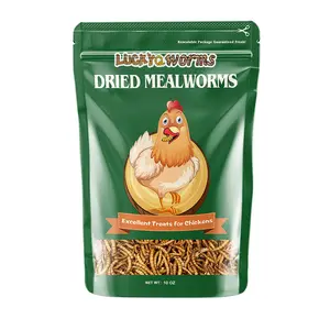 LuckyQworms Dried Mealworms 10OZ High Protein Tasty & Crisp Treats for Chickens Birds Turtles Poultry Fish Ducks Geese Turkeys Lizards Tortoises Hamsters Quails and More