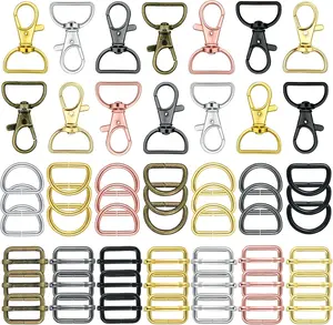 56 Pieces D Rings for Purse Bag Hardware Purse Hardware for Bag Making Buckles Craft (Mixed Color,25 Mm) Hotop