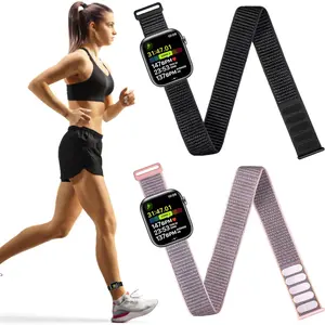 2 Pack Ankle/Arm Band Compatible with Apple Watch 49mm 46mm 45mm 44mm 42mm 41mm 40mm 38mm, Breathable Nylon Armband for IWatch SE Ultra Series 10 9 8 7 6 5 4 3 2 1, Stretchy Ankle Strap for Women Men
