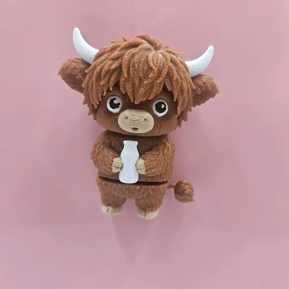 Cute Highland Cow Chibi Magnet | 3D Printed