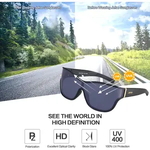 【Single Pack】Smart Bluetooth Sports Sunglasses | UV400 Polarized Hands-Free Calling Eyewear with Type-C Fast Charge Support Voice Assistant for Cycling Running Fishing