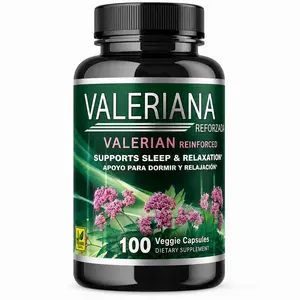 Valeriana Reforzada Sleep Support Supplement – Valerian Root & Lemon Balm Relaxation Formula – 100 Veggie Capsules for Calm & Restful Sleep