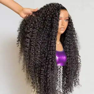 Loose Deep Curly 30 38 Inch 13X6 Hd Lace Frontal Human Hair Wigs Brazilian Water Wave 13X4 Lace Front Wig 180 Density Kinky Curly Virgin Human Hair Wigs Pre Plucked Natural Hairline