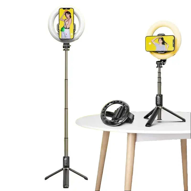 Universal LED Ring Light Phone Tripod and Selfie Stick with Adjustable Stand Alloy Aluminium