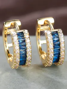 1 Pair Women's Elegant Trendy Rhinestones Decorated Earring Hoop, Fashion Jewelry for Party, Daily Clothing Decor, Trendy All-match & Exquisite Jewelry for Birthday Gift