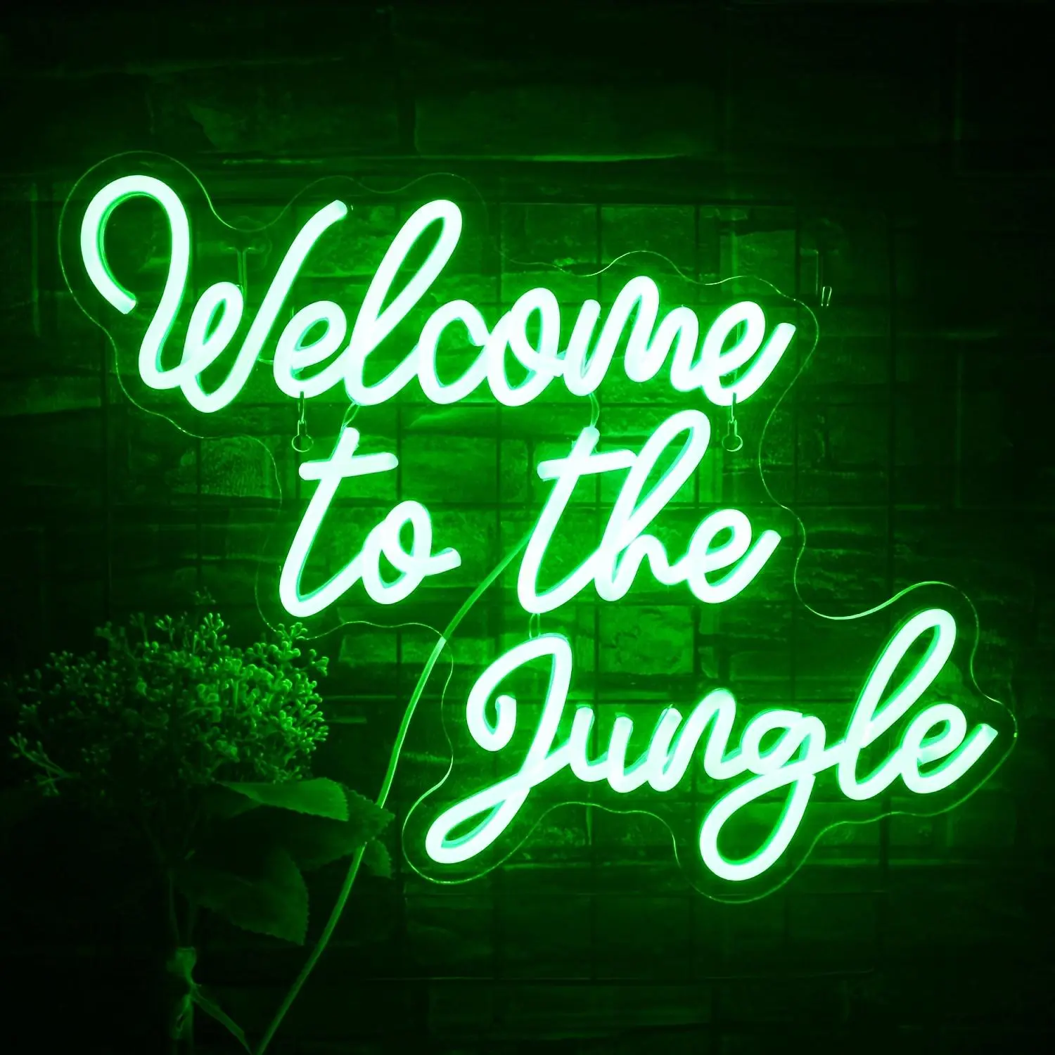 USB Powered Neon Sign, Welcome To The Jungle Neon Sign, Personalized Letter Sign, LED Glowing Wall Mount Neon Light, Decorative Light for Home, Office, Shop, LED Signs, LED Neon Lights, Decorative Ambiance Lighting