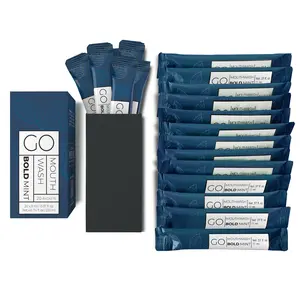 GO Mouthwash BOLD Mint 20Pc Box - Best Travel Mouthwash Packets and Guest Room Bathroom Essentials. Alcohol and Sugar-Free Liquid Mouthwash for Fresh Breath and Oral Care Hygiene