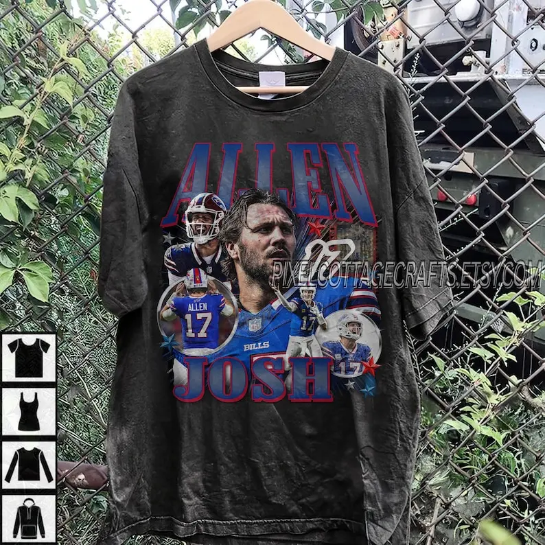 Allen Vintage Bootleg Graphic Tee, Buffalo Football  Oversized Shirt