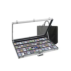 Card Display Case Aluminum Trade Show Display Case Large Portable Trading with Lock for Collectibles, Sports Cards. 24IN x 20IN - Silver