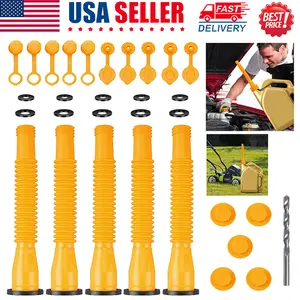 Gas Can Spout Replacement Kit - 5 White Flexible Pour Nozzles, Universal Fuel Can Nozzles Compatible with 1/2/5/10 Gal Oil Cans