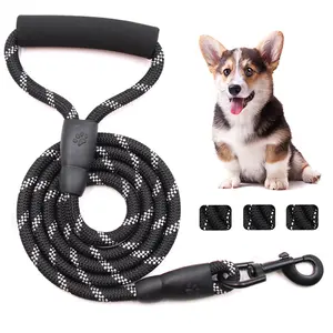 Reflective pet leash for medium and large dogs, imitation nylon round rope, new style, universal outdoor dog walking leash.