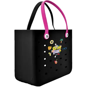 Medium Tote Bag for Beach, Outdoor, Boat - Beach Bag for woman - Stylish Water Resistant Rubber Handbag