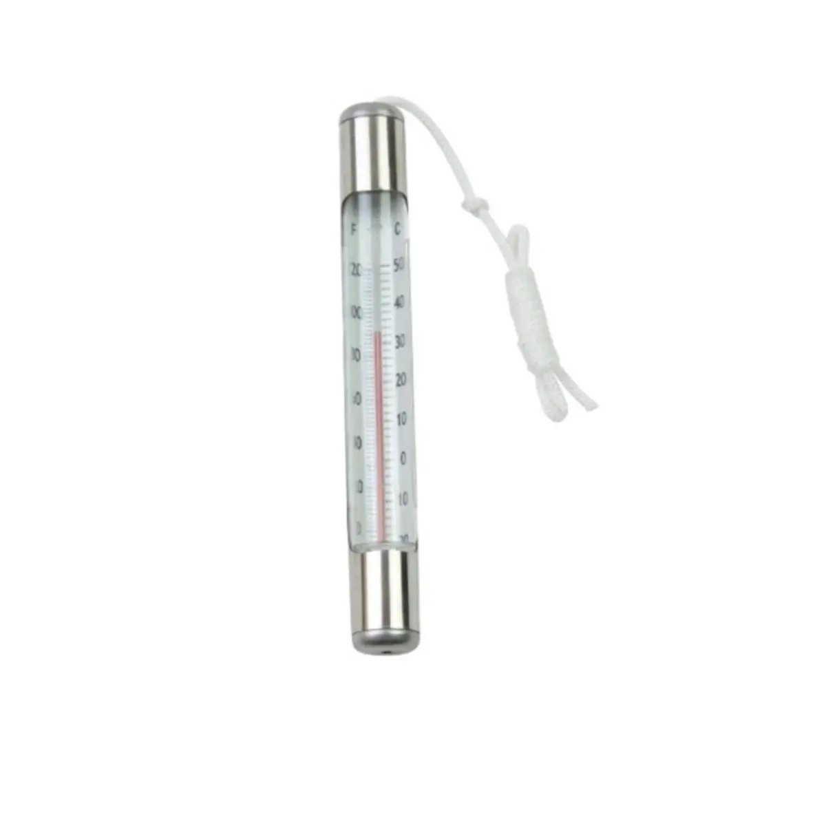 Northlight Metallic Round Swimming Pool & Spa Thermometer, Shatter-Resistant Heavy-Duty Plastic, Durable Nylon Anchoring Cord, °F/°C Display, 6.75 in., Celsius