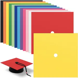 12 Sheets Colorful Construction Paper for Graduation Cap Decoration, Grad Cap Cover Card Stock for Graduation Hat Topper DIY Classic Craft