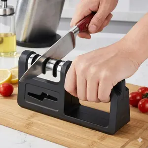 4-in-1 Diamond Ceramic Tungsten Steel Knife Sharpener, Portable Kitchen Tool for Home & Outdoor, Durable Manual Sharpening Set, High-Hardness Scissors Polisher, Quick Edge Repair Solution, Kitchenware