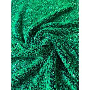 Vibrant Green Sequin On Velvet