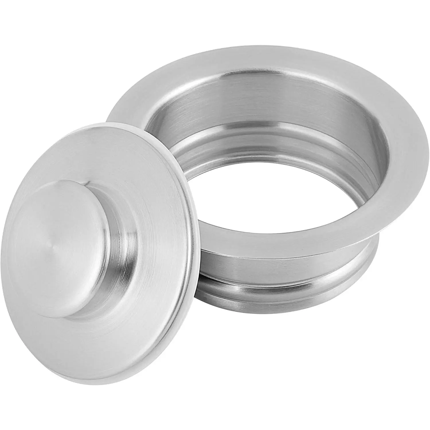 Kitchen Sink Garbage Disposal Flange and Sink Stopper, fit 3-1/2 Inch Standard Sink Drain Hole Colour Chrome Finish