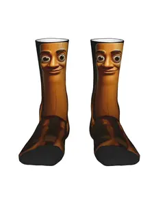 1 Pair Funny Happy Tung Tung Tung Sahur 9 Vintage Harajuku Street Style Novelty Seamless Crew Crazy Sock Soft Comfy Hosiery