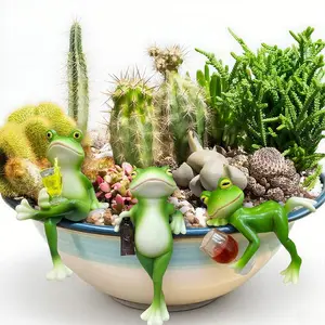 3-Piece Resin Frog Figurines Set - Cute Garden Decor Statues for Outdoor Yard, Indoor Plant Pot, Patio & Fairy Gardens - Weather-Resistant Unique Gift for Nature Lovers Home Decoration