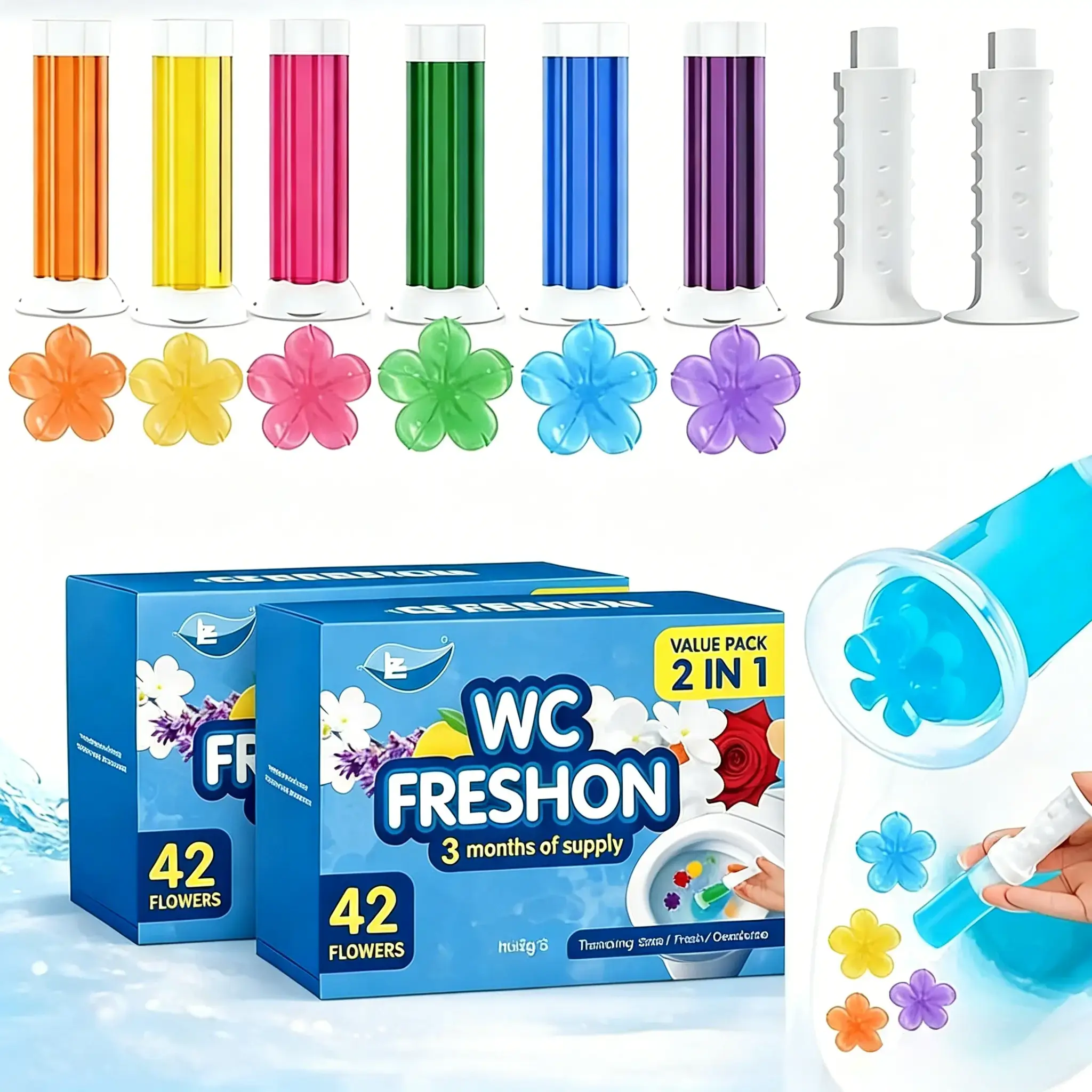 Toilet Cleaner 3-stickss | Fresh Scents | Long-Lasting Deodorizing Bathroom/Toilet Cleaner Scent