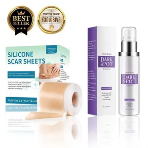 Silicone Scar Sheets & Facial Serum Set  Fade Dark Spots Smooth Skin Hydrate Protect Face and Body