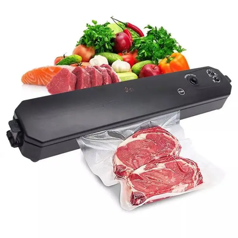 Commercial Kitchen Powerful Automatic Vacuum Sealer Machine with Starter Kit, for Food Preservation, Air-Sealing Storage Packing