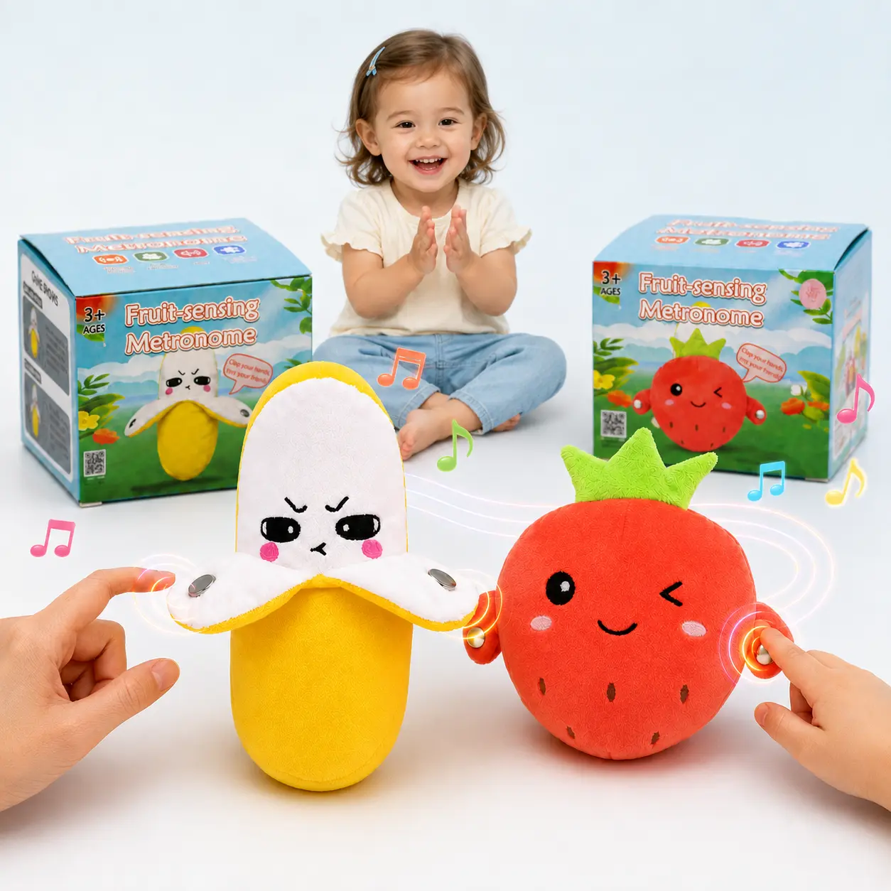Banana Beat Plush Toy - USB Rechargeable Touch-Activated Interactive Music Toy, Two-Player Rhythm Game for Kids 3+, Parent-Child Family Play Gift